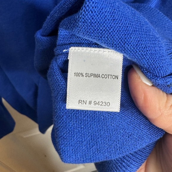 PAUL FREDRICK NWT mens blue supima cotton sweater 4xl - Picture 7 of 8